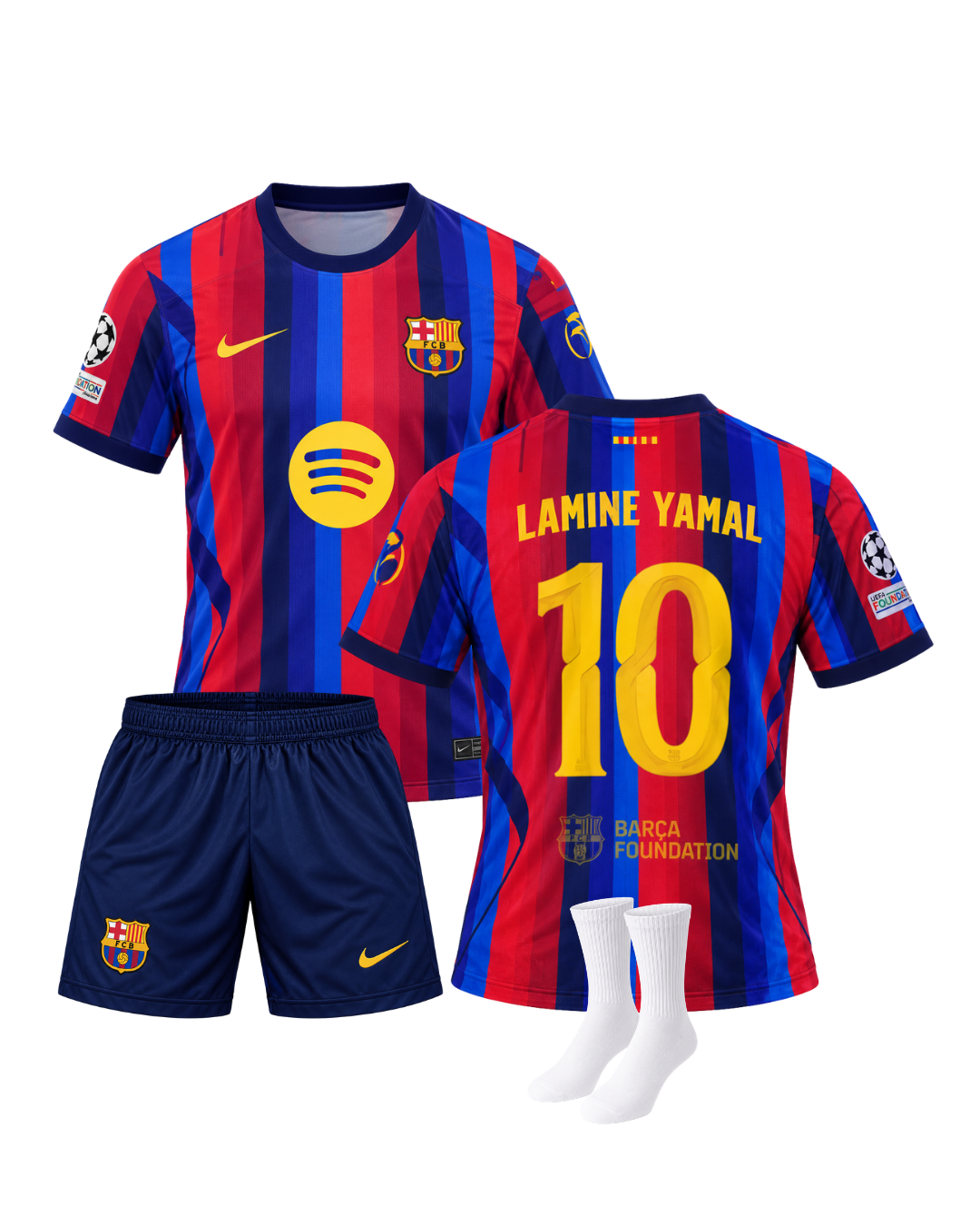Lamine Yamal Barcelona 26/27 Yeni Sezon İç Saha 3'lü Çocuk Futbol Forma Seti ( Forma,şort ve çorap )
