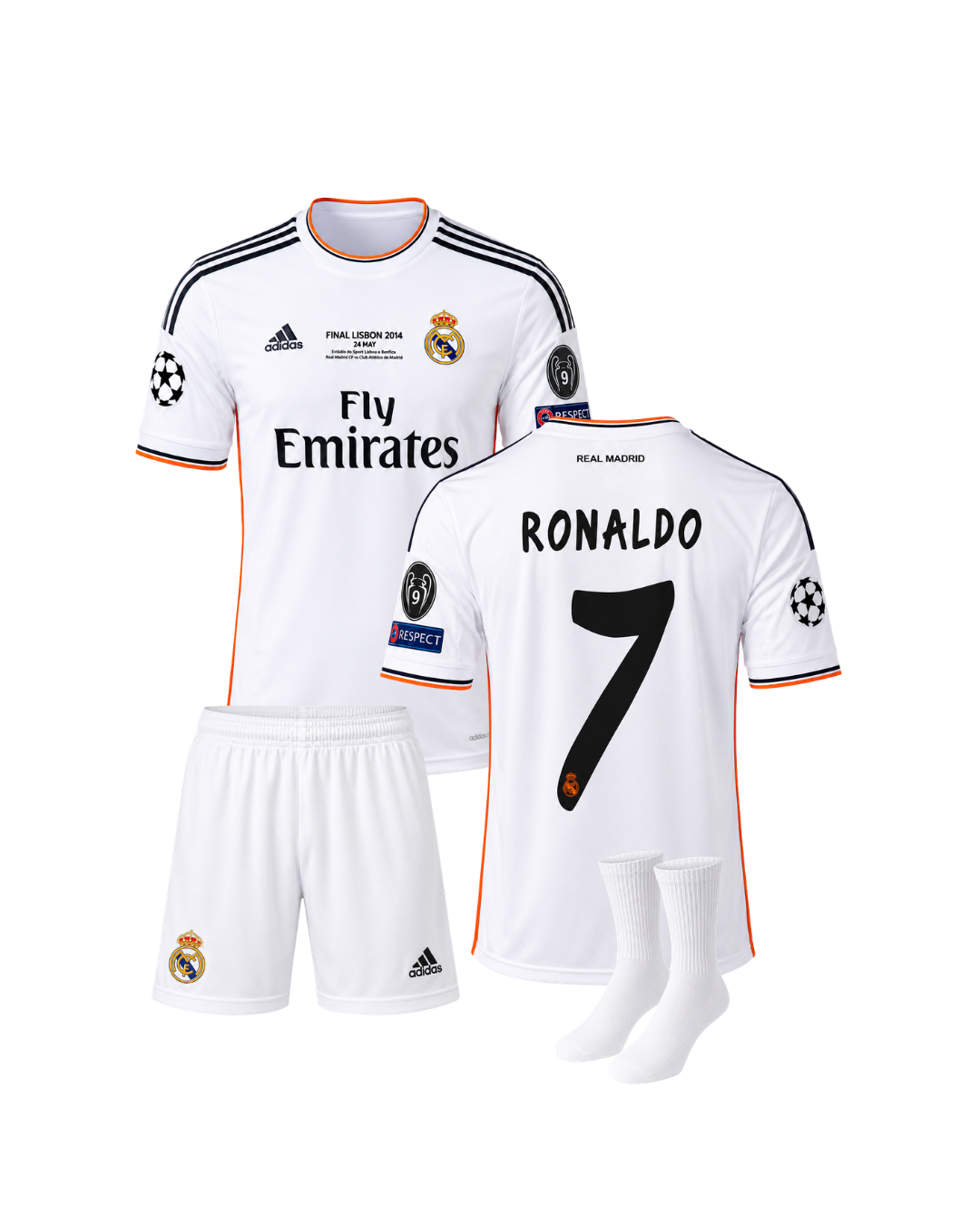 Ronaldo Real Madrid 2014 Lizbon Şampiyonlar Ligi Finali 3'lü Çocuk Futbol Forması
