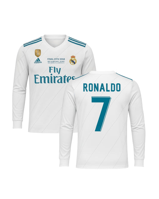RONALDO 2018 BEYAZ REAL MADRİD UZUN KOLLU FUTBOL FORMASI