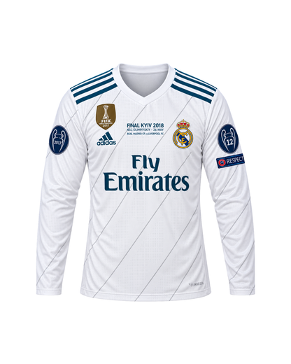 Ronaldo Real Madrid 2018 Şampiyonlar Ligi Finali Uzun Kollu 3'lü Çocuk Futbol Forma Seti ( Forma,şort ve çorap )