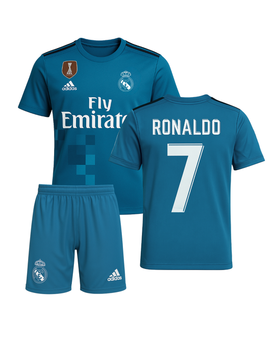 RONALDO REAL MADRİD 2018 SEZONU TURKUAZ ÇOCUK FUTBOL FORMASI