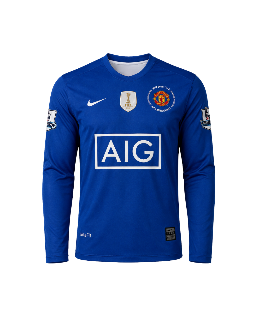 Ronaldo Uzun Kollu Mavi 2008 Manchester United Retro Futbol Forması
