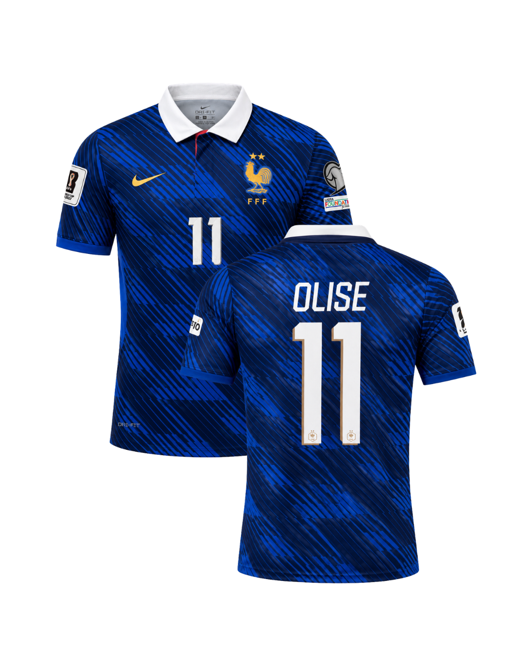 Michael Olise Fransa 2026 Dünya Kupası 3'lü Çocuk Futbol Forma Seti ( Forma,şort ve çorap )