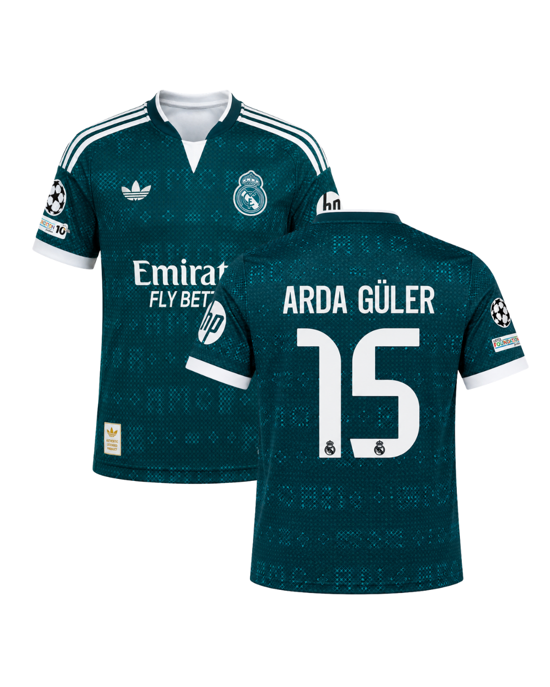 Arda Güler Real Madrid 26/27 Sezonu Yeşil Deplasman 3'lü Çocuk Futbol Forma Seti ( Forma,şort ve çorap )
