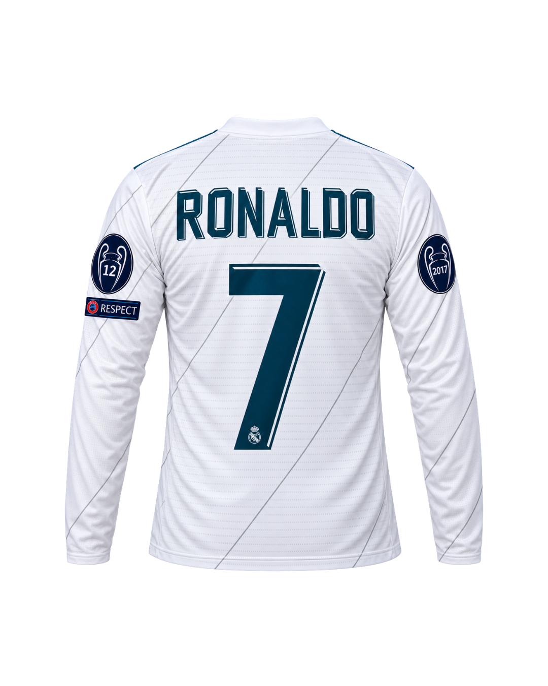 Ronaldo Real Madrid 2018 Şampiyonlar Ligi Finali Uzun Kollu 3'lü Çocuk Futbol Forma Seti ( Forma,şort ve çorap )