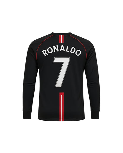 RONALDO SİYAH MANCHESTER UNİTED UZUN KOLLU FUTBOL FORMASI