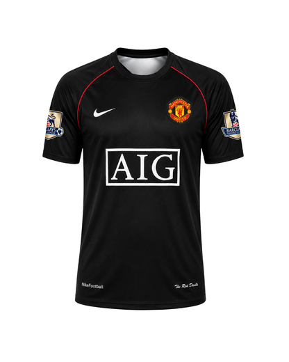 Ronaldo 2008 Manchester United Kısa Kollu Siyah Retro Futbol Forması