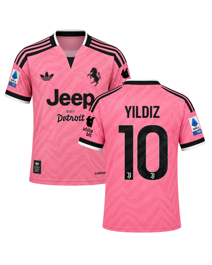 Kenan Yıldız Juventus 26/27 Yeni Sezon Deplasman Pembe 3'lü Çocuk Futbol Forma Seti ( Forma,şort ve çorap )