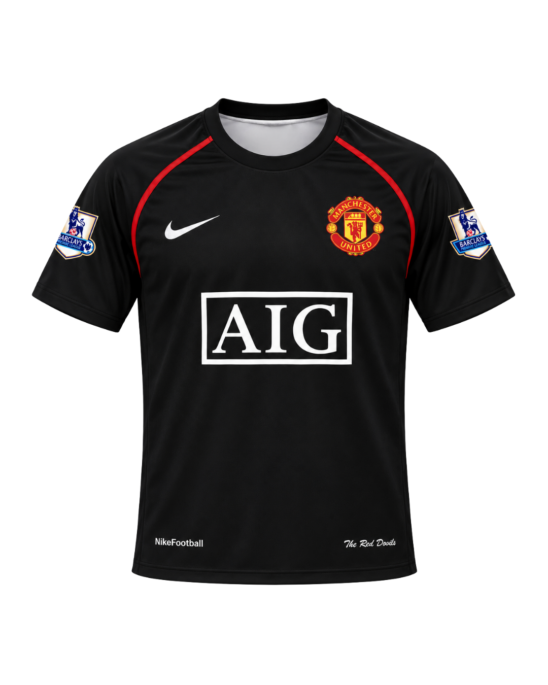 Ronaldo Manchester United 2008 Sezonu Siyah Retro 3'lü Çocuk Futbol Forma Seti (Forma,şort ve çorap)