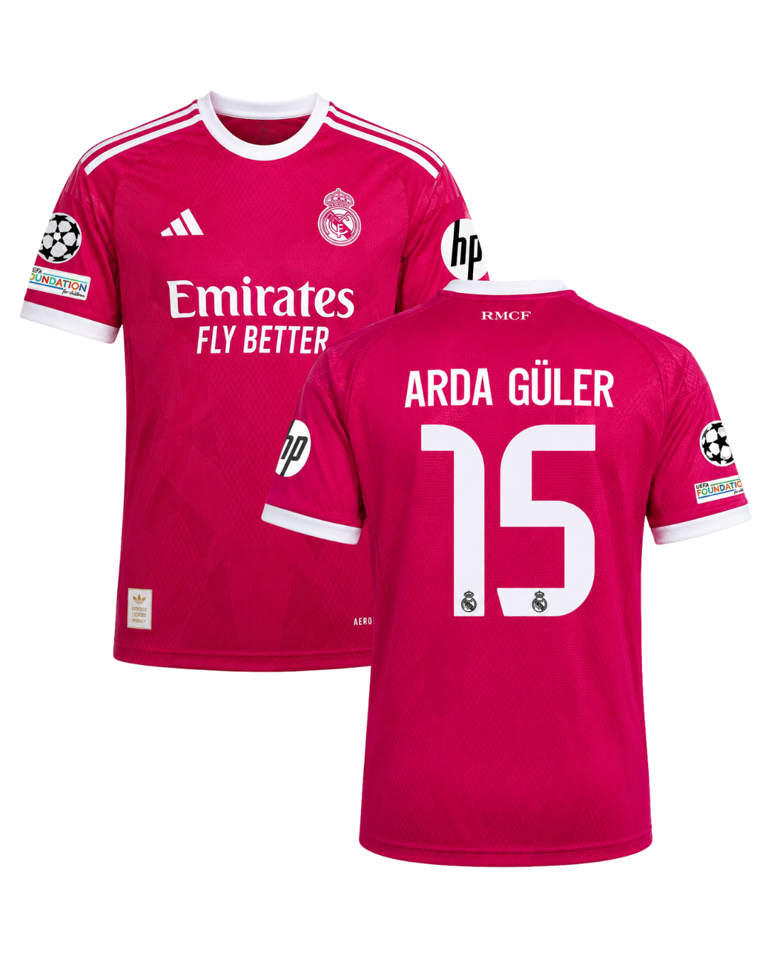 Arda Güler Real Madrid 26/27 Sezonu Alternatif Pembe 3'lü Çocuk Futbol Forma Seti ( Forma,şort ve çorap )