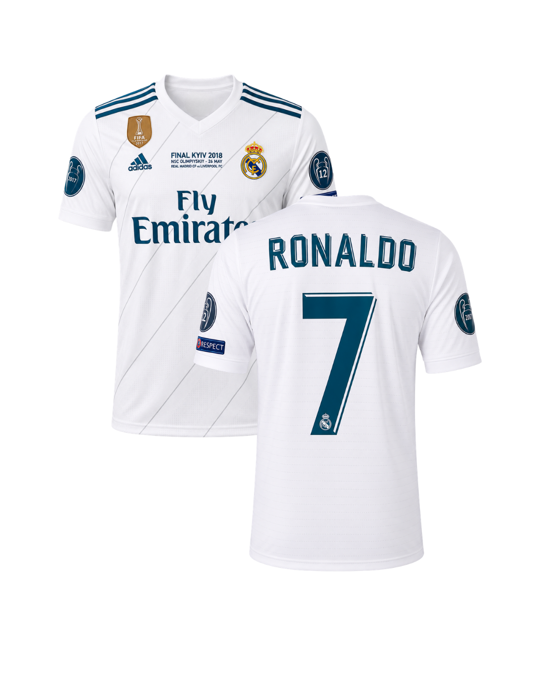 Ronaldo Real Madrid 2018 Şampiyonlar Ligi Finali 3'lü Çocuk Futbol Forma Seti ( Forma,şort ve çorap )