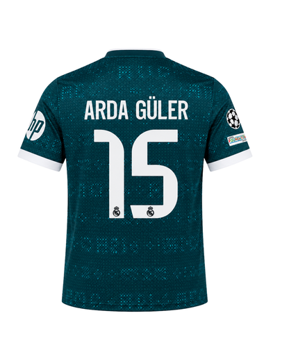 Arda Güler Real Madrid 26/27 Sezonu Yeşil Deplasman 3'lü Çocuk Futbol Forma Seti ( Forma,şort ve çorap )