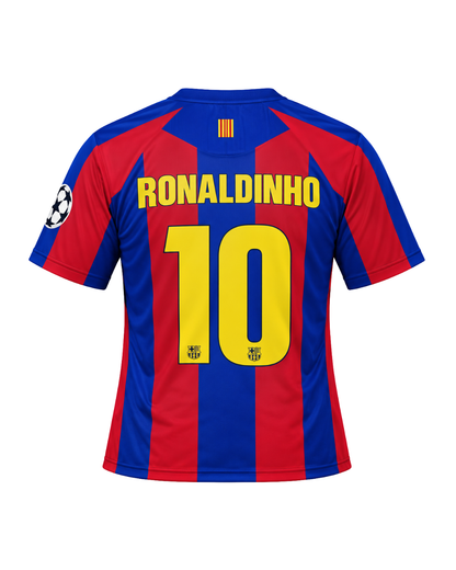 Ronaldinho 05/06 Sezonu Barcelona Retro 3'lü Çocuk Futbol Forma Seti (Forma,şort ve çorap)