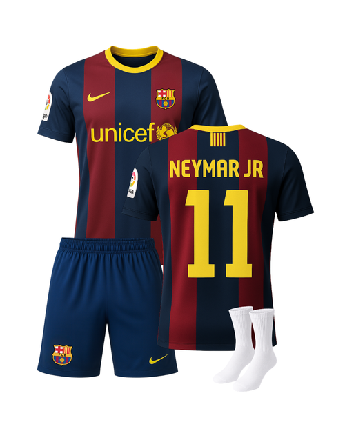 Neymar Jr Barcelona Retro 3'lü Çocuk Futbol Forması (Forma,şort ve çorap)