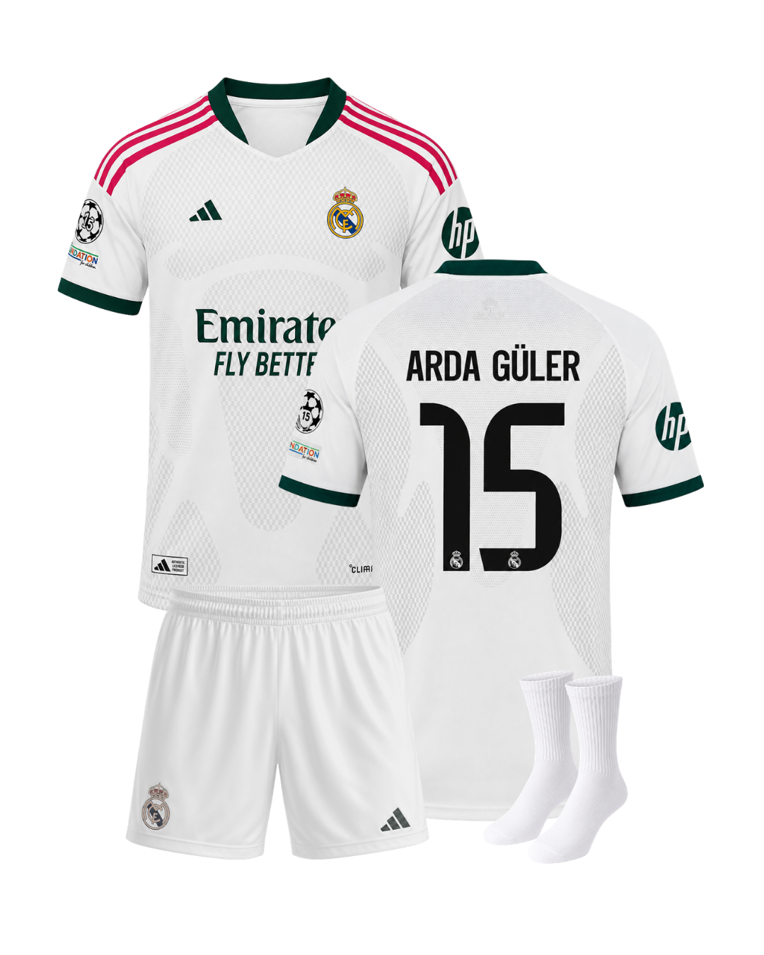 Arda Güler Real Madrid 26/27 Sezonu İç Saha 3'lü Çocuk Futbol Forma Seti ( Forma,şort ve çorap )
