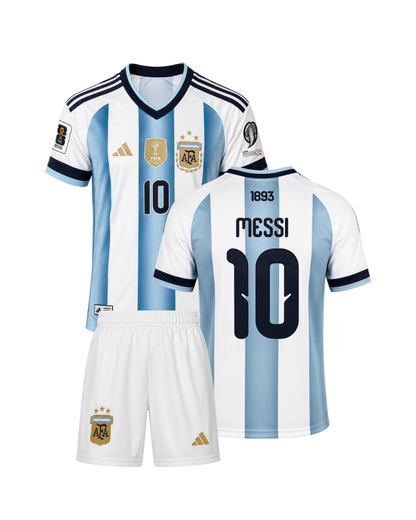 Messi Arjantin 2026 Dünya Kupası 3'lü Çocuk Futbol Forma Seti ( Forma,şort ve çorap )