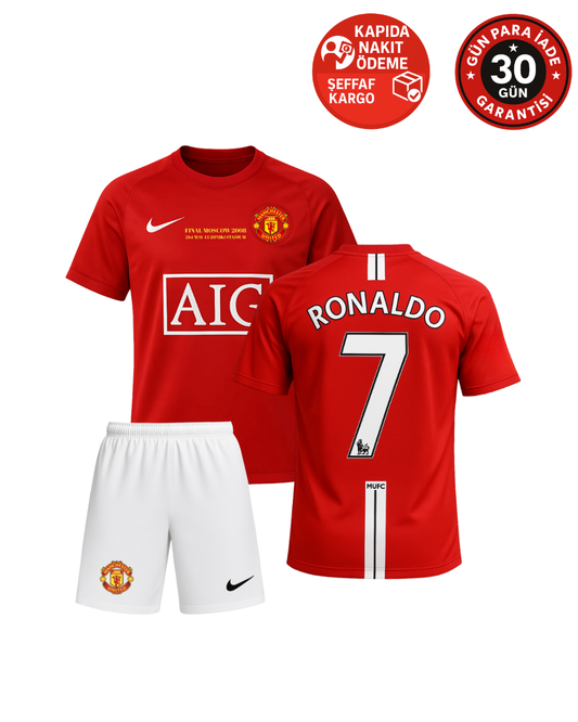 RONALDO MANCHESTER UNİTED 2008 SEZONU RETRO ÇOCUK FUTBOL FORMASI