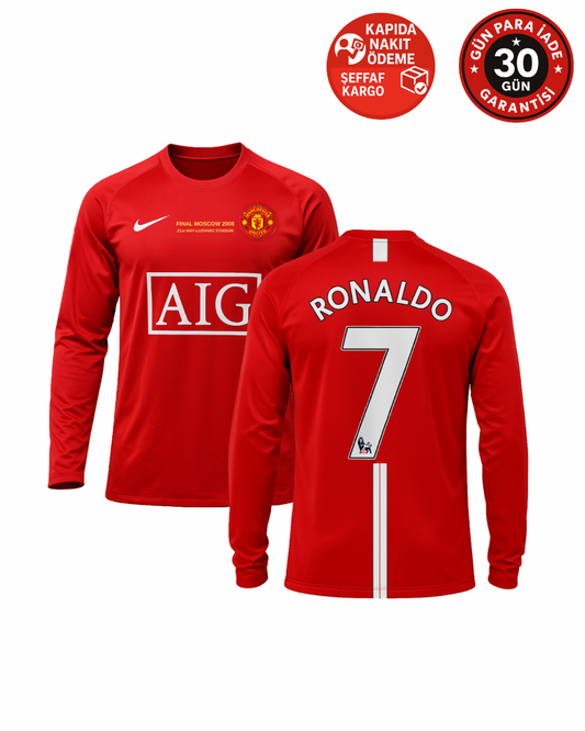 RONALDO UZUN KOLLU MANCHESTER UNİTED 2008 SEZONU YETİŞKİN FUTBOL FORMASI
