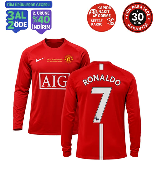 RONALDO UZUN KOLLU MANCHESTER UNİTED 2008 SEZONU YETİŞKİN FUTBOL FORMASI