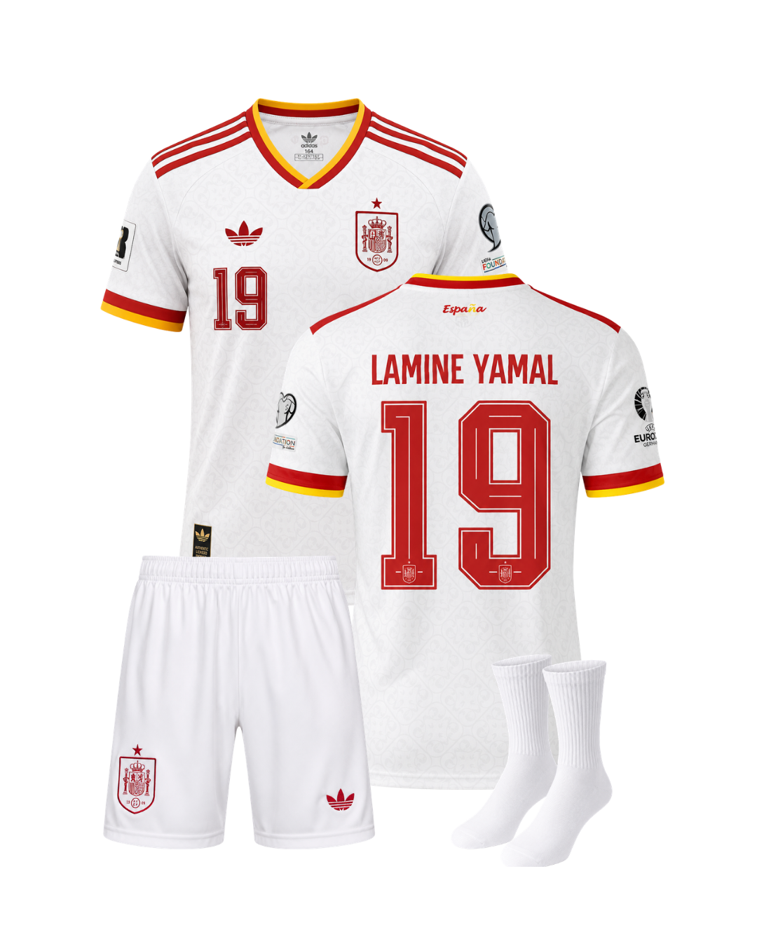 Lamine Yamal İspanya 2026 Dünya Kupası Deplasman 3'lü Çocuk Futbol Forma Seti ( Forma,şort ve çorap )