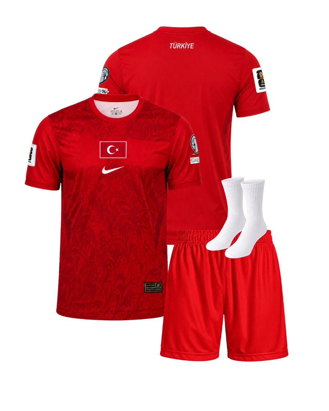 Türkiye 2026 Dünya Kupası Kırmızı 3'lü Çocuk Futbol Forması